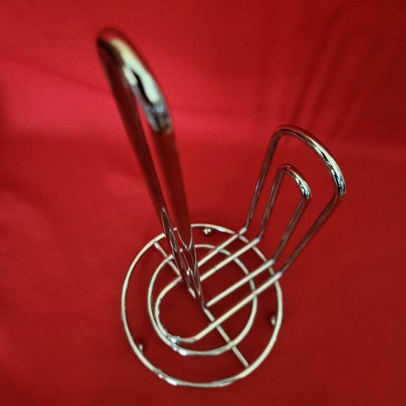 Chrome Plated Metal Steel Paper Towel Holder Countertop - Picture 4 of 12